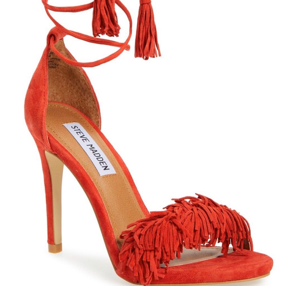 Red Sassy suede Fringe pumps